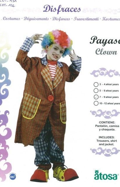 Déguisements enfants - Déguisement CLOWN ENFANT 5ans