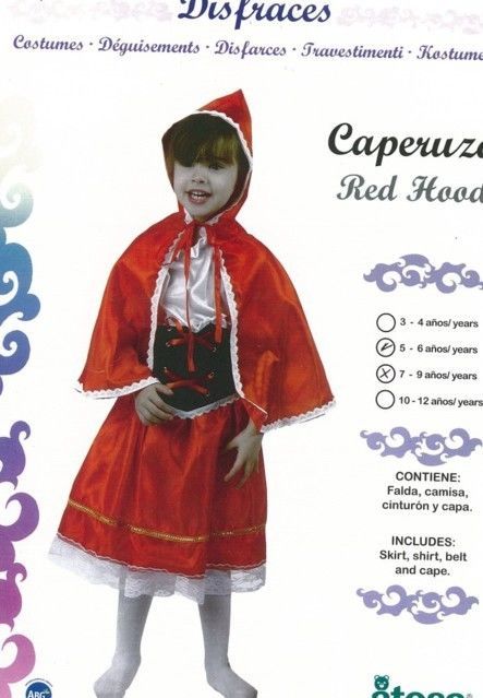 Déguisements enfants - Déguisement CHAPERON ROUGE ENFANT 7ans